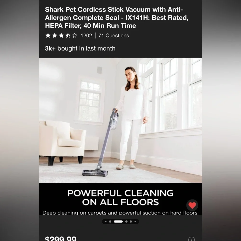 Shark Pet Cordless Stick Vacuum - Picture 2 of 5